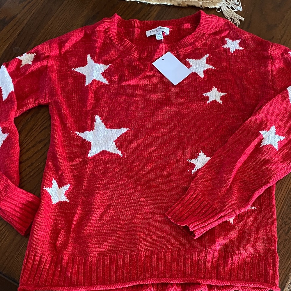 NWTS Red with Stars sweater